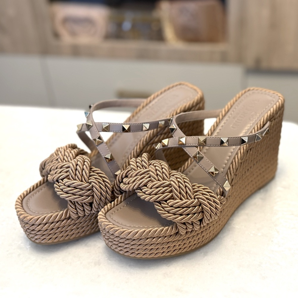 VALENTINO Garavanini Mushroom Roped Wedges size 37 true size women’s US7